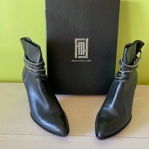 Black Leather Boots - size 40